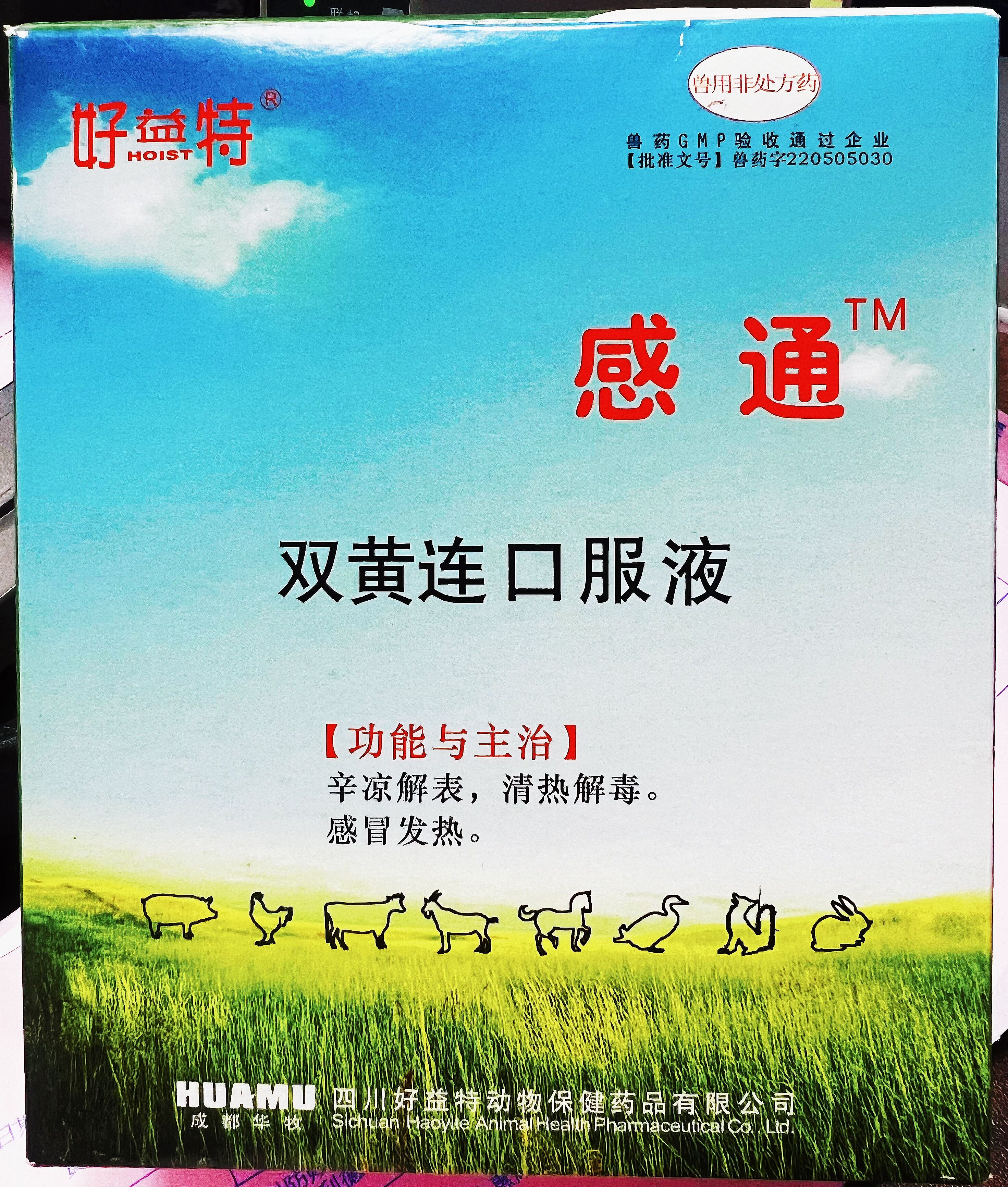 双黄连口服液，辛凉解表，清热解毒，感冒发热，体温升高，发热与恶寒同时并见