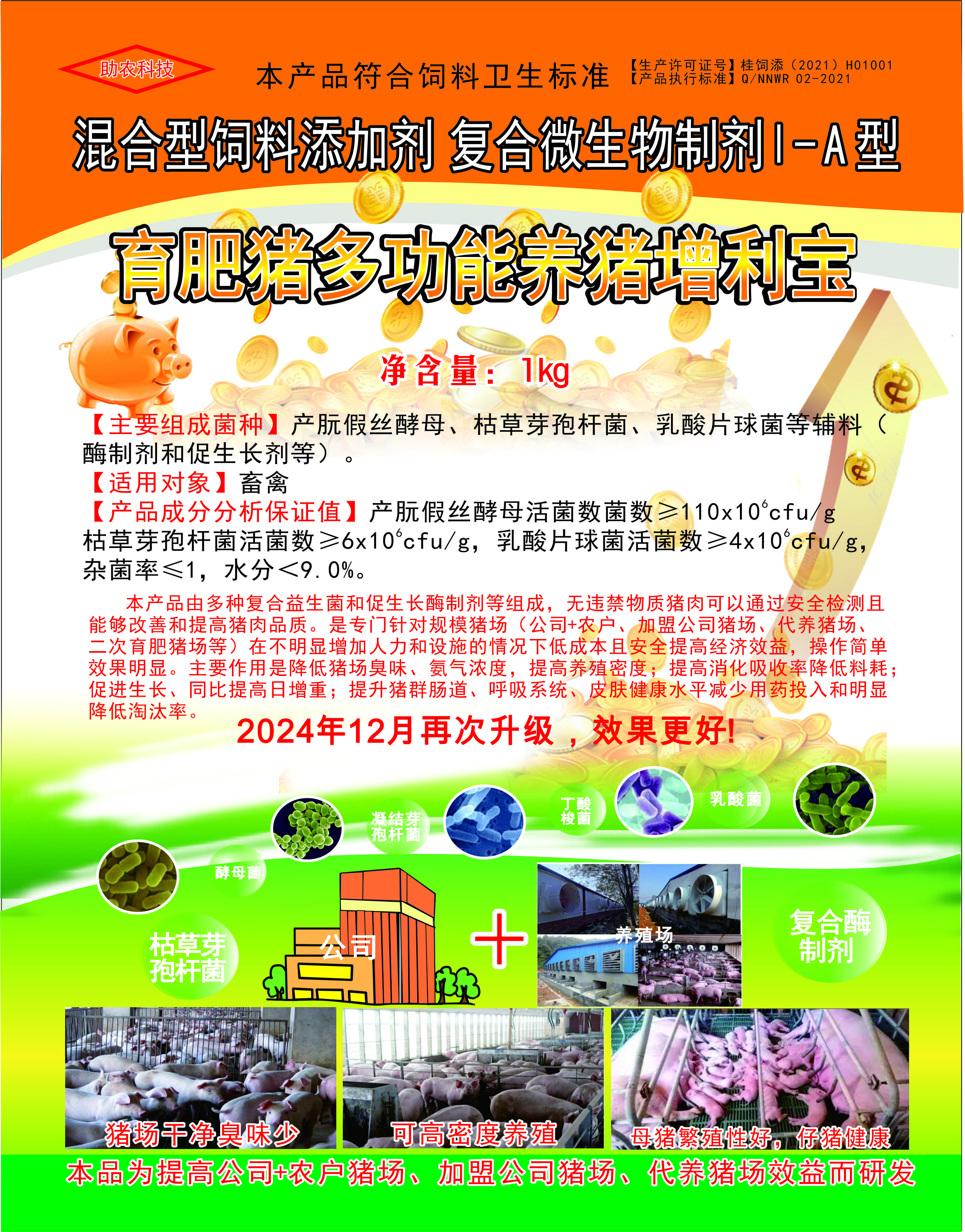 多功能养猪增利宝，专门针对规模猪场（公司+农户、加盟公司猪场、代养猪场、二次育肥猪场等）在不明显增加人力和设施的情况下低成本且安全提高经济效益